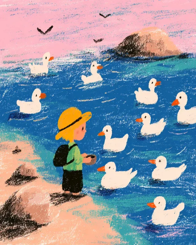Crayon Kids Illustration Scene Style
