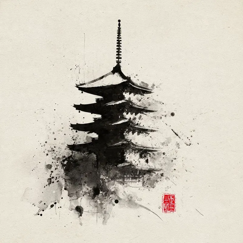 Sumie Dynamic Ink Flow Style