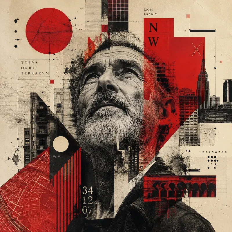 Mixed Media Graphic Collage Art