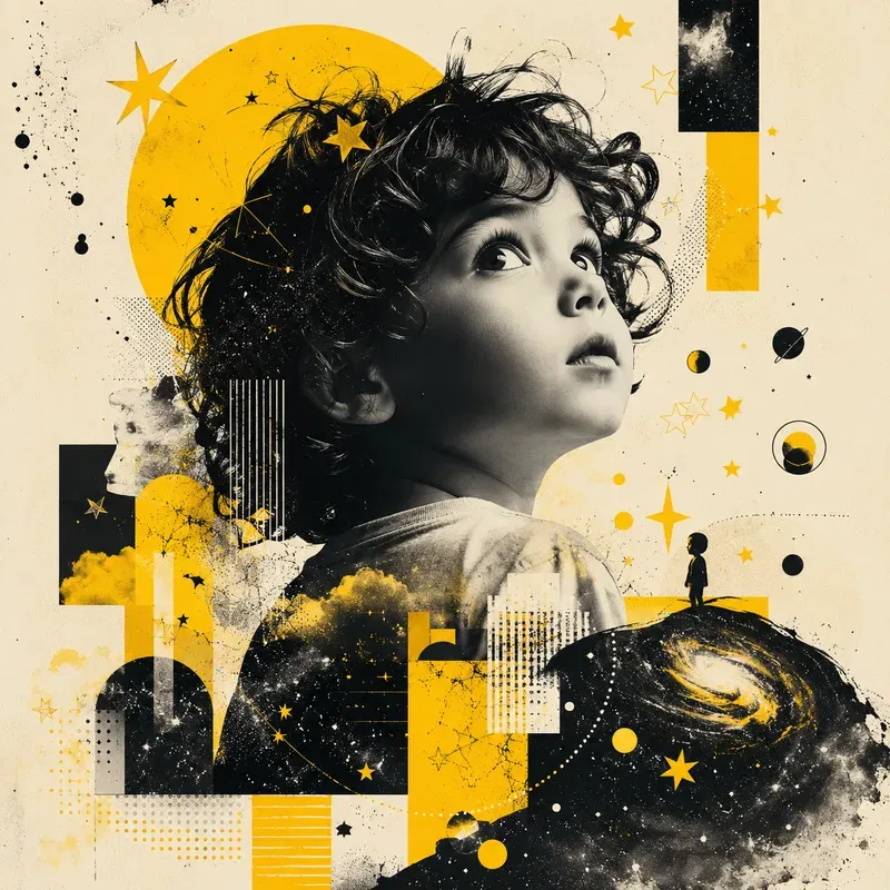 Mixed Media Graphic Collage Art