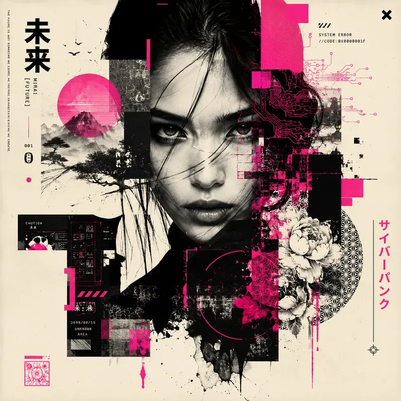 Mixed Media Graphic Collage Art