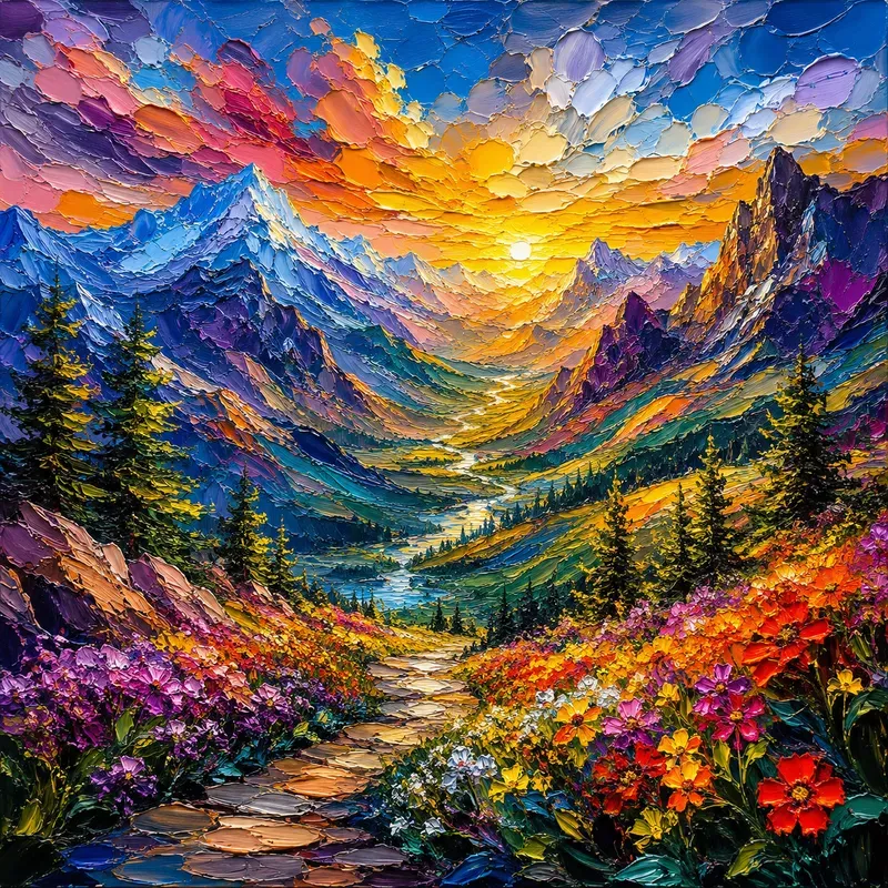 Impasto Rainbow Dreamscapes