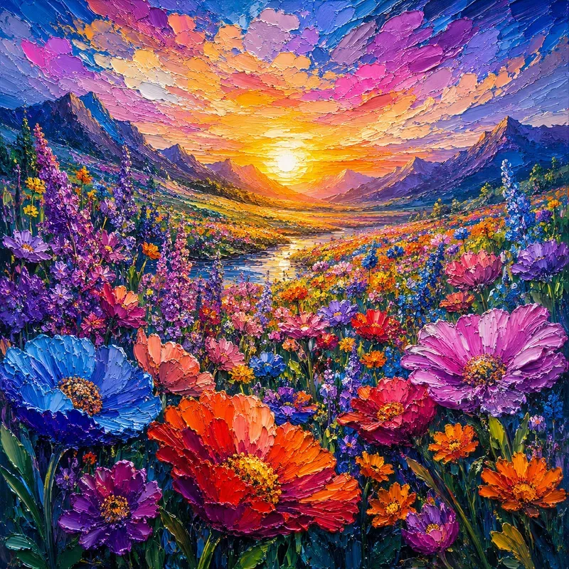Impasto Rainbow Dreamscapes