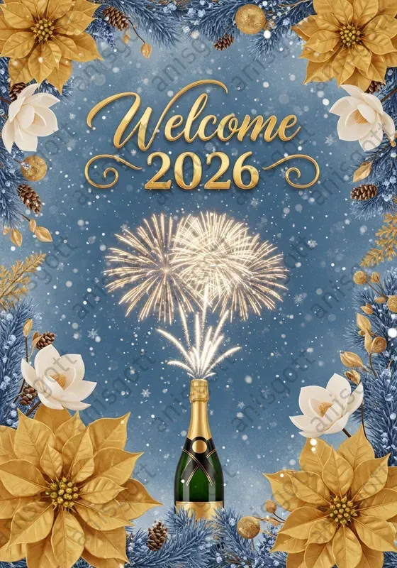 Royal Blue Christmas New Year Posters