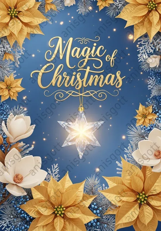 Royal Blue Christmas New Year Posters