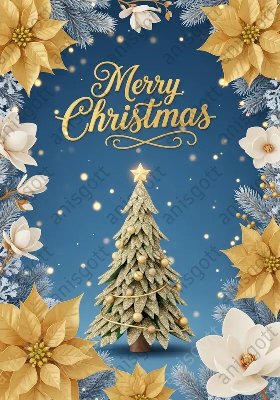 Royal Blue Christmas New Year Posters