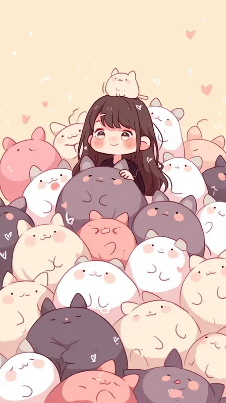 Kawaii Animal Pile Chibi Posters