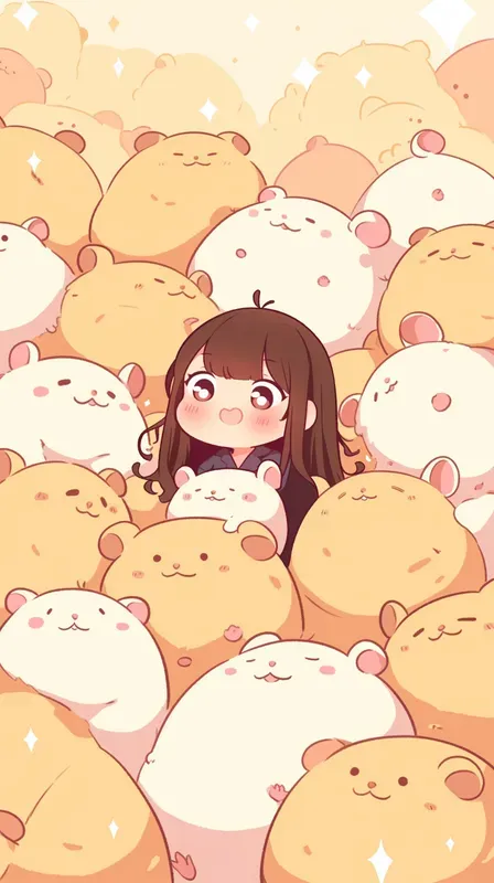 Kawaii Animal Pile Chibi Posters