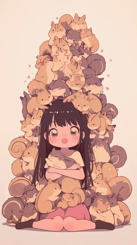 Kawaii Animal Pile Chibi Posters
