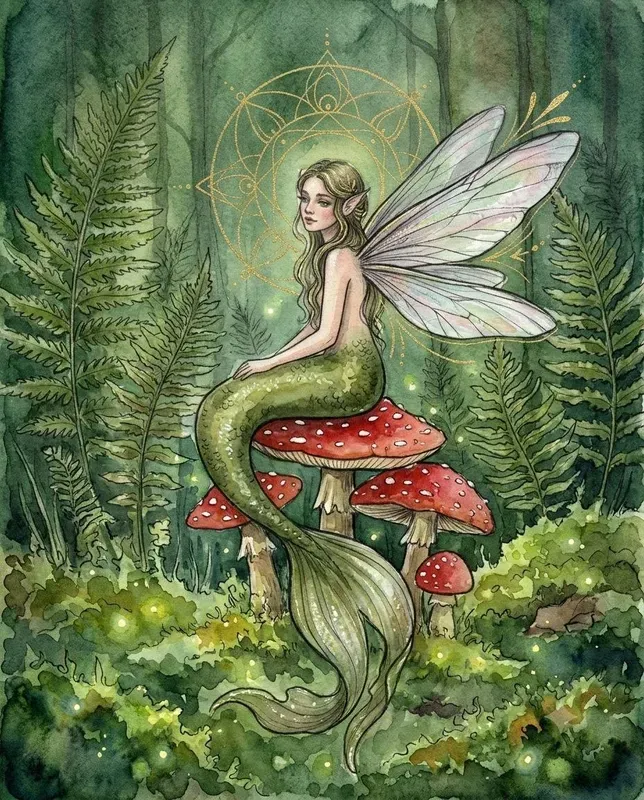 Fairycore Fantasy Watercolor Art