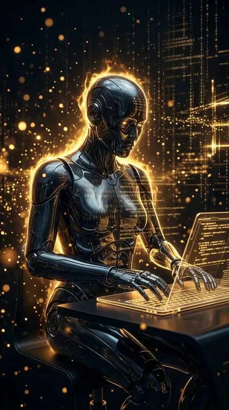 Dark Chrome Liquid Metal Art
