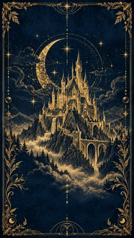 Gold Line Drawing Fantasy Book Covers