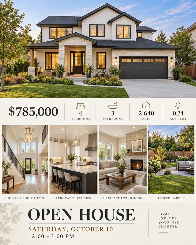 Real Estate Open House Flyer Features