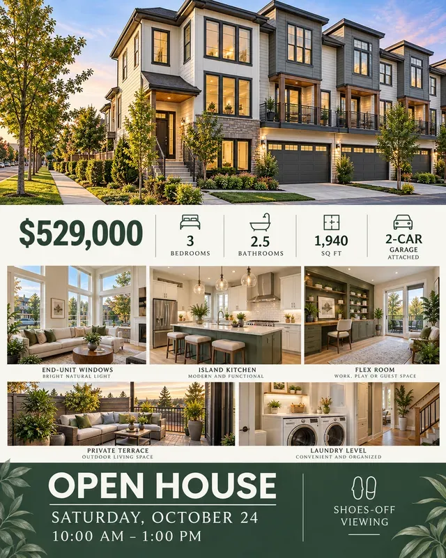 Real Estate Open House Flyer Features