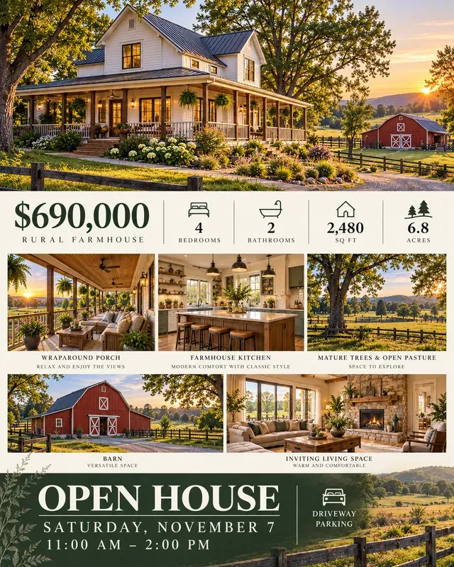 Real Estate Open House Flyer Features