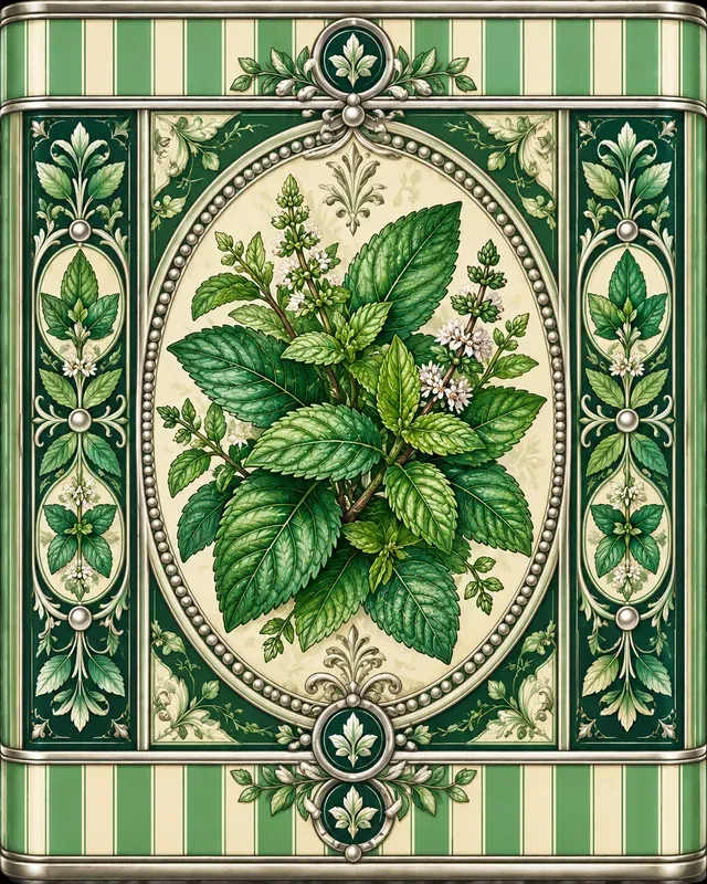Ornate Tea Tin Emblems