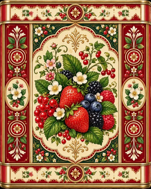Ornate Tea Tin Emblems