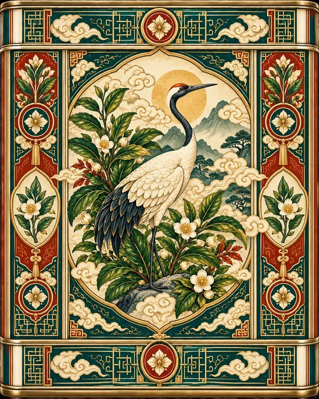 Ornate Tea Tin Emblems