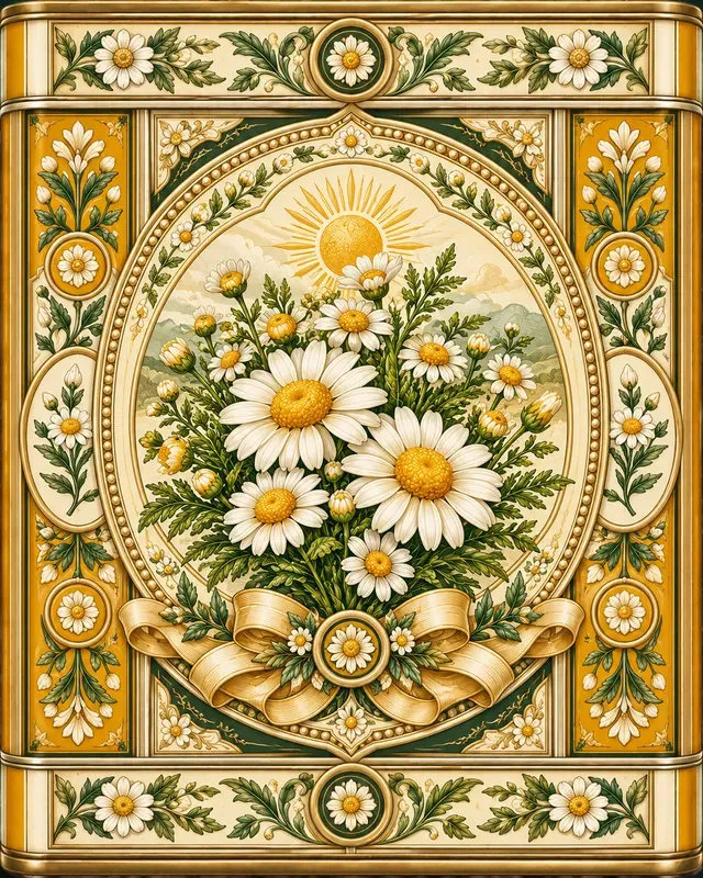 Ornate Tea Tin Emblems