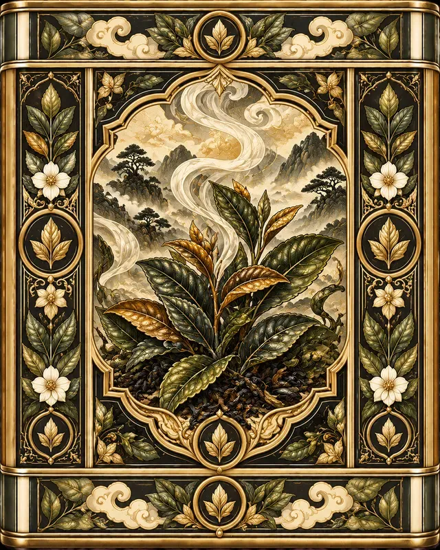 Ornate Tea Tin Emblems