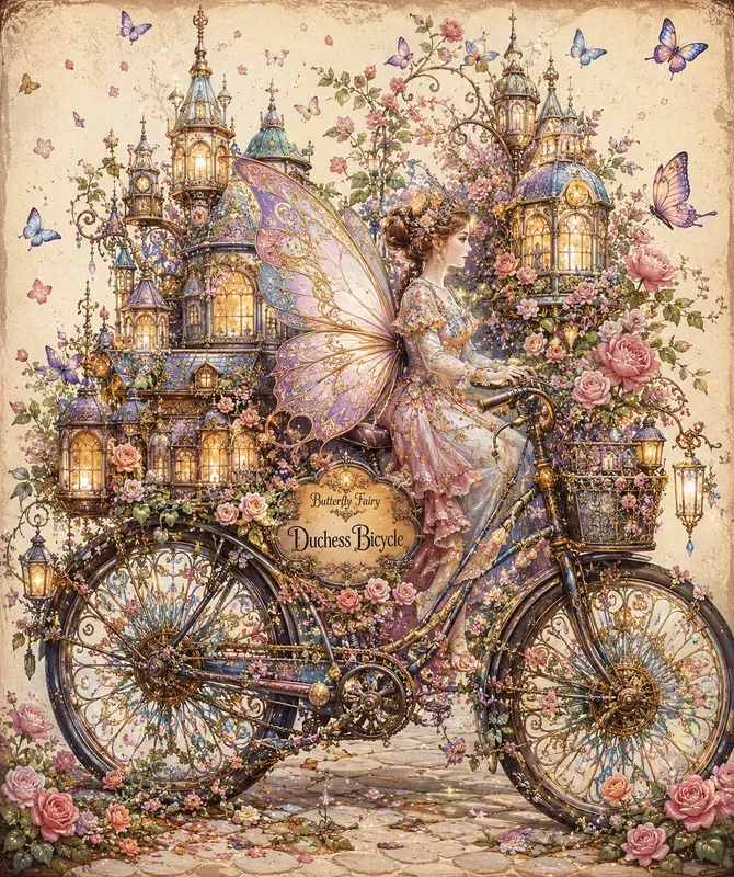 Whimsical Enchanted Bicycle Worlds