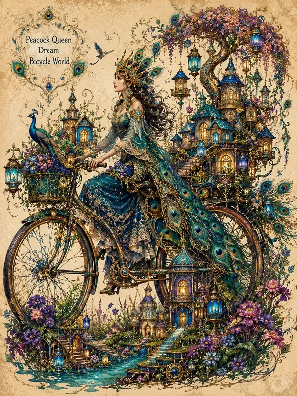 Whimsical Enchanted Bicycle Worlds