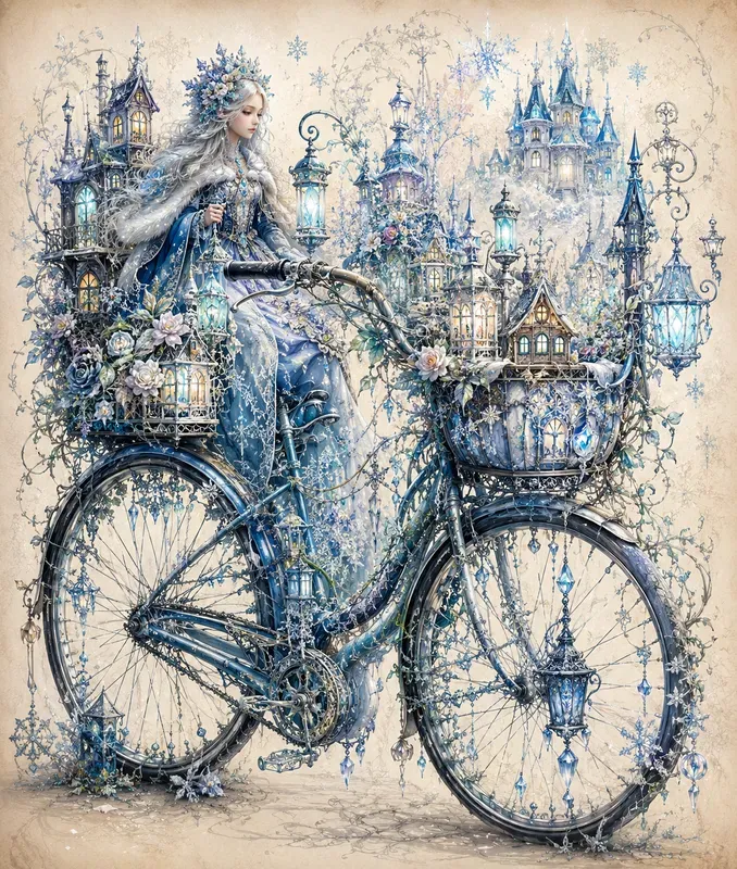 Whimsical Enchanted Bicycle Worlds