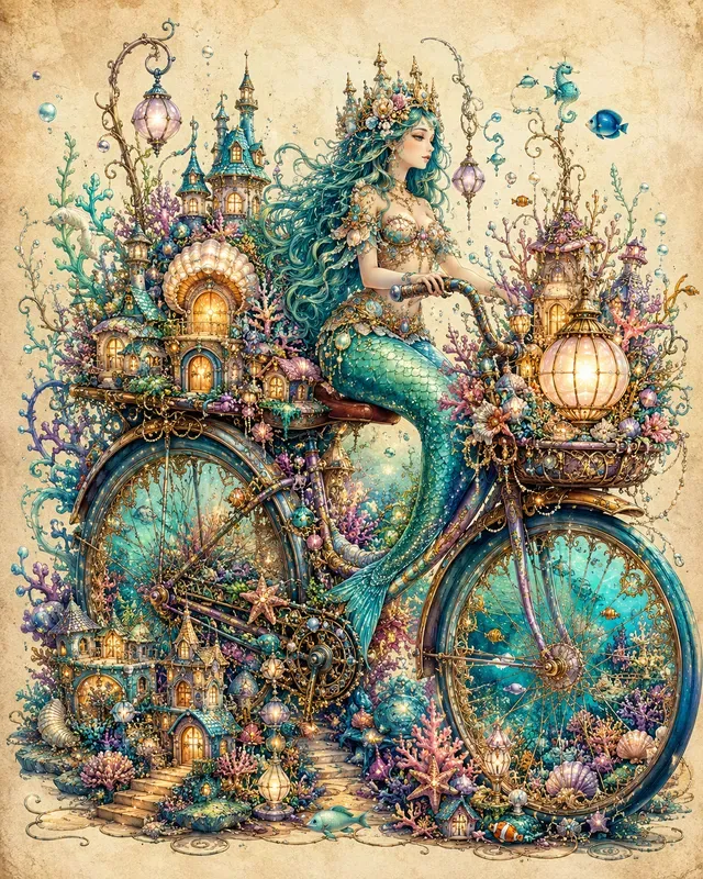 Whimsical Enchanted Bicycle Worlds