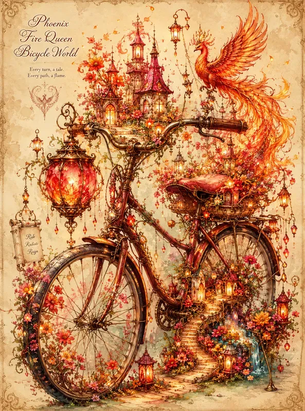 Whimsical Enchanted Bicycle Worlds