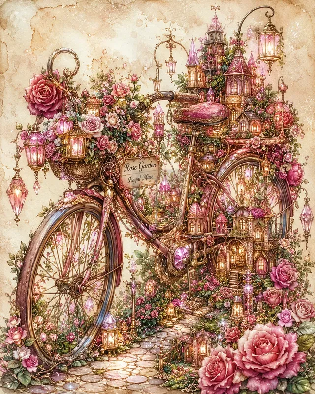 Whimsical Enchanted Bicycle Worlds