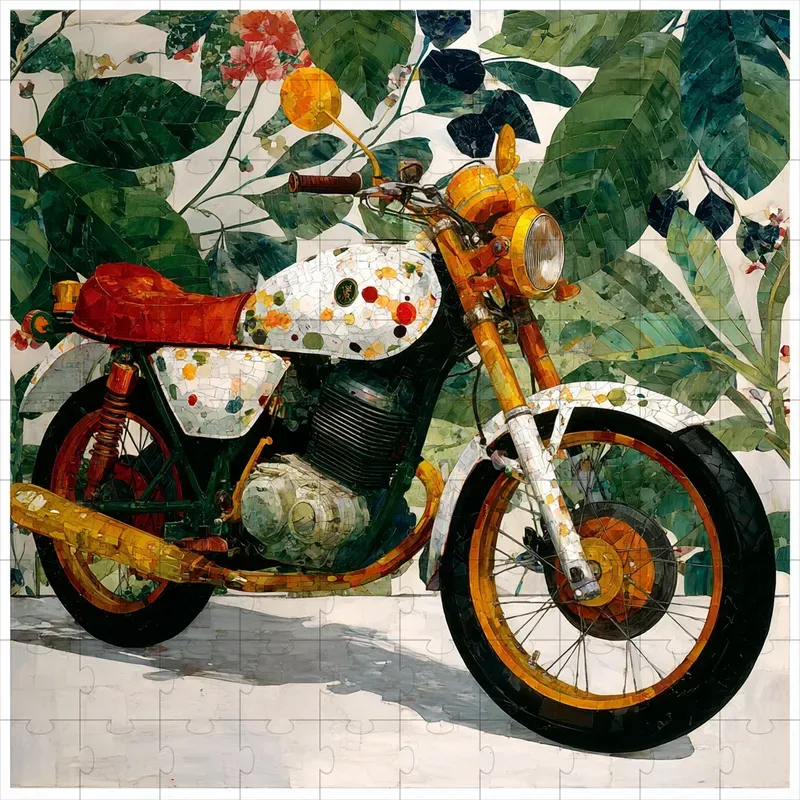 Collage Mosaic Botanical Lush Art