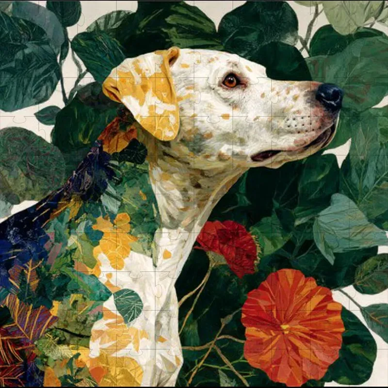 Collage Mosaic Botanical Lush Art