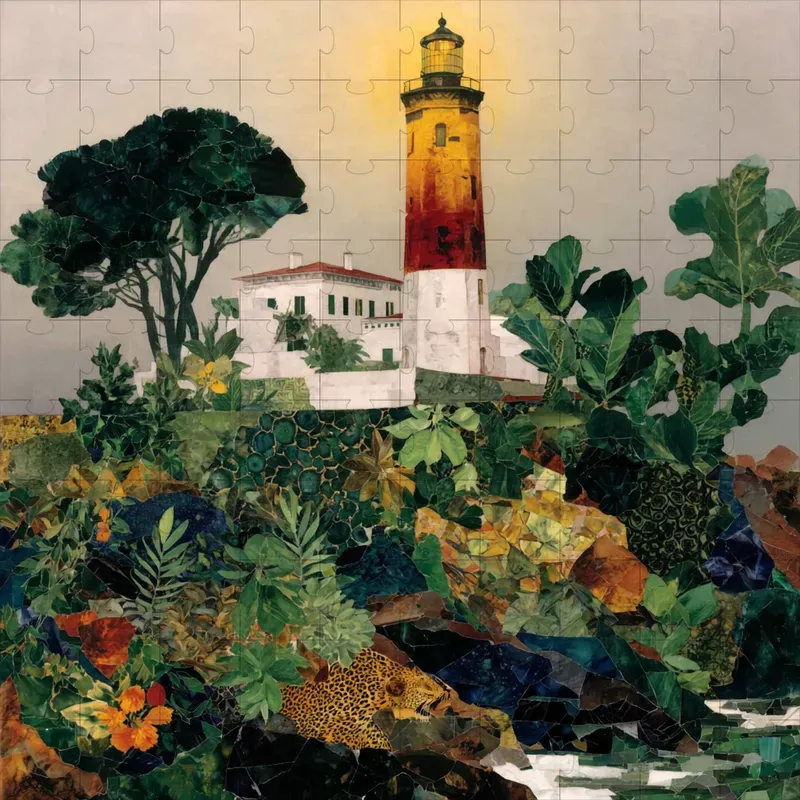 Collage Mosaic Botanical Lush Art