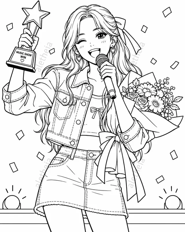 Kawaii Kpop Idol Coloring Book Pages Pro