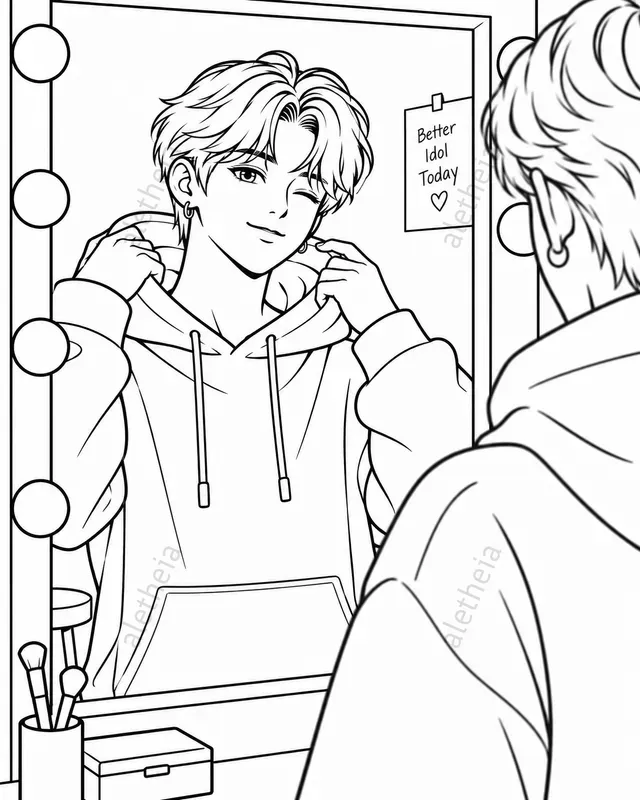 Kawaii Kpop Idol Coloring Book Pages Pro