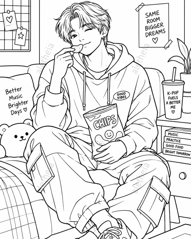 Kawaii Kpop Idol Coloring Book Pages Pro