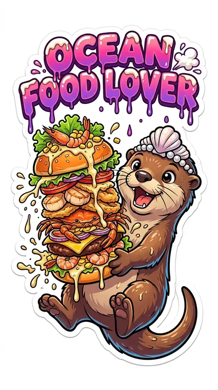 Ocean Animal Food Cartoon Stickers