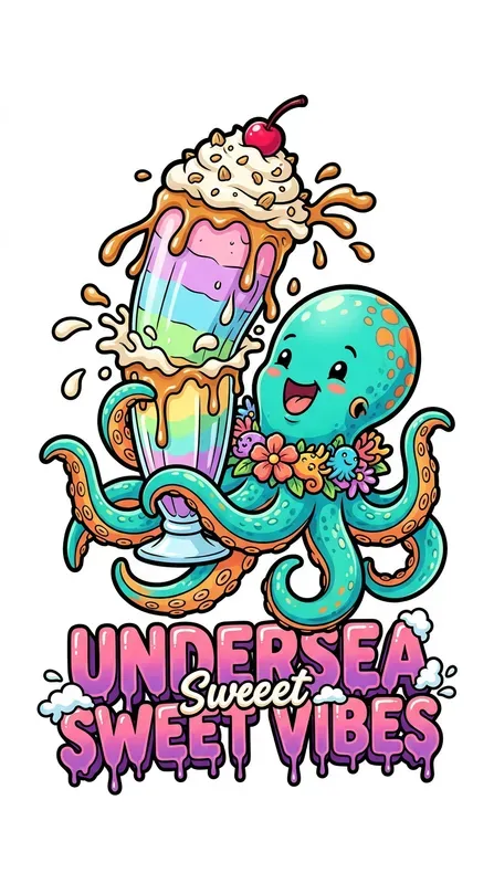 Ocean Animal Food Cartoon Stickers