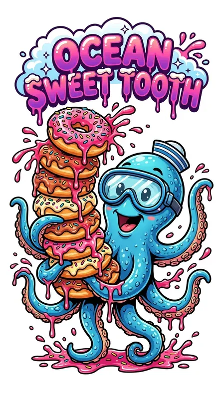 Ocean Animal Food Cartoon Stickers