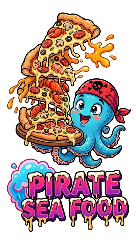 Ocean Animal Food Cartoon Stickers