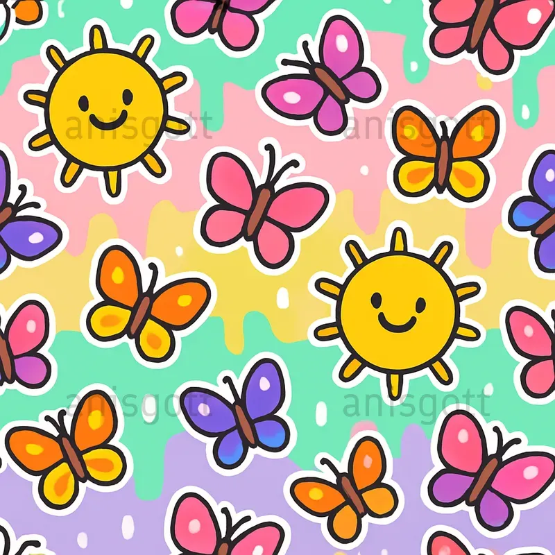 Groovy Retro Cute Seamless Patterns
