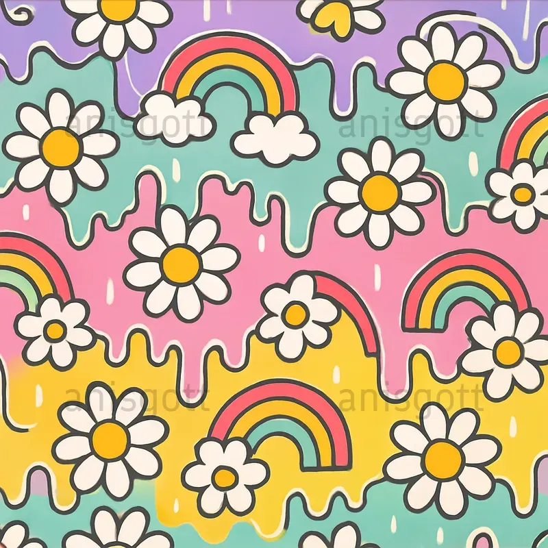 Groovy Retro Cute Seamless Patterns
