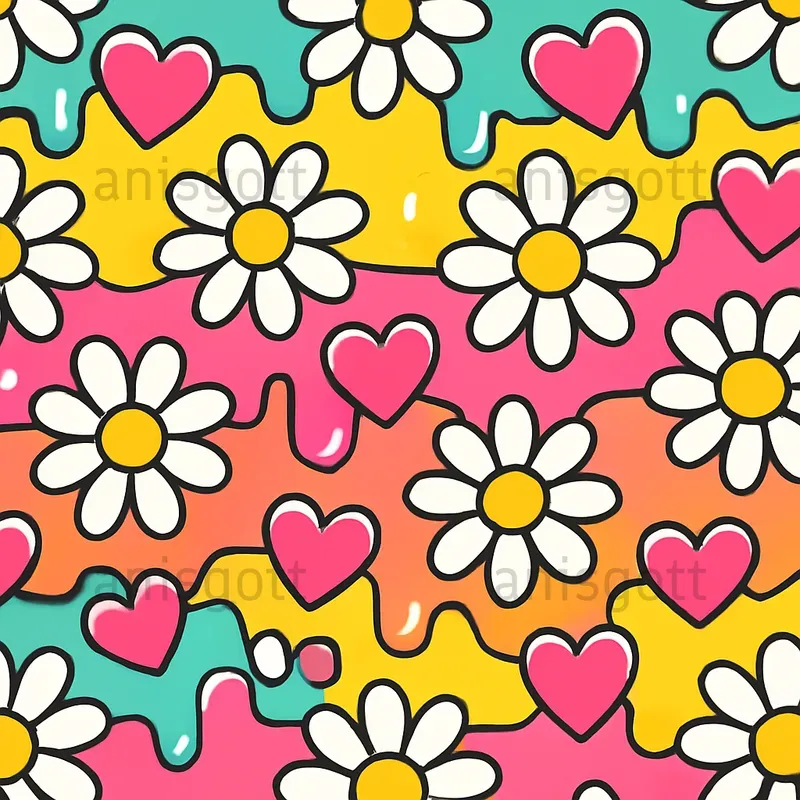 Groovy Retro Cute Seamless Patterns