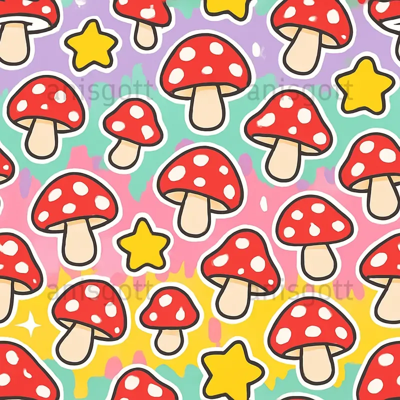 Groovy Retro Cute Seamless Patterns
