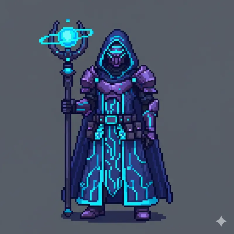 Futuristic Pixel RPG Hero Authorities