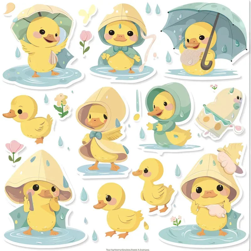 Pastel Kawaii Sticker Sheet Designs