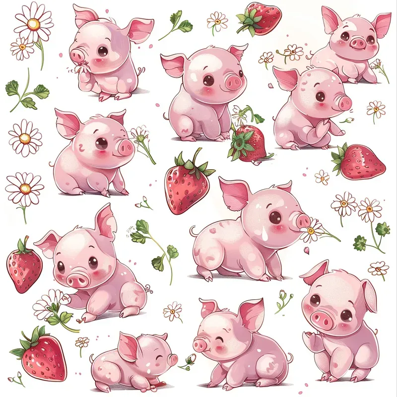 Pastel Kawaii Sticker Sheet Designs