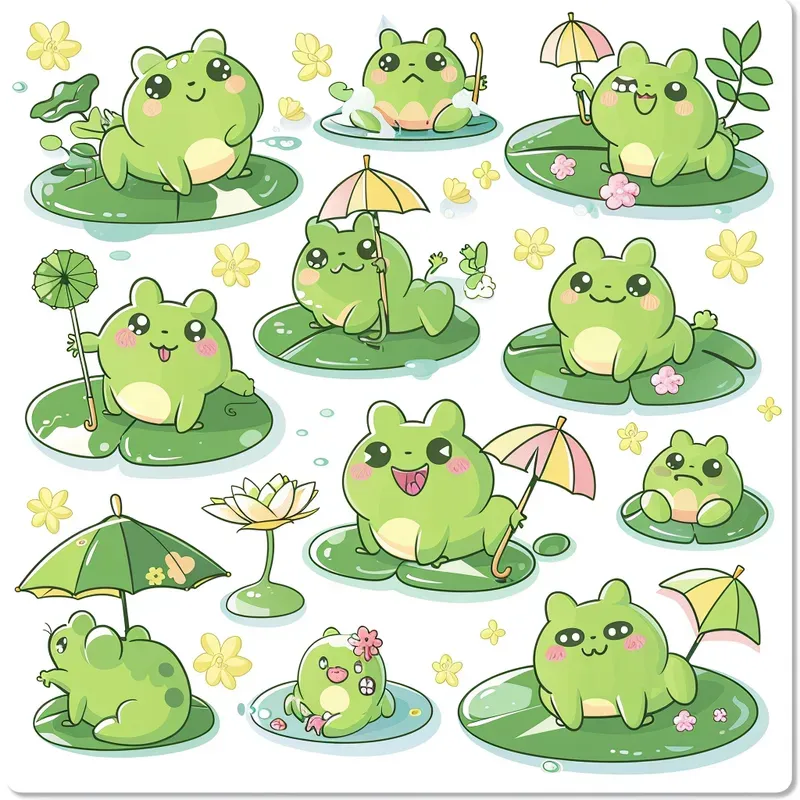 Pastel Kawaii Sticker Sheet Designs