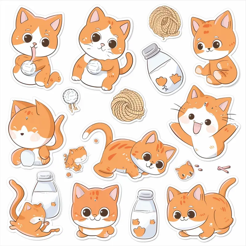 Pastel Kawaii Sticker Sheet Designs