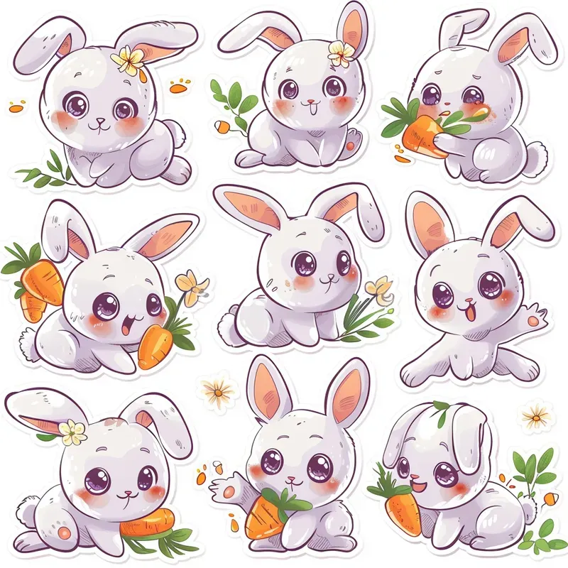 Pastel Kawaii Sticker Sheet Designs